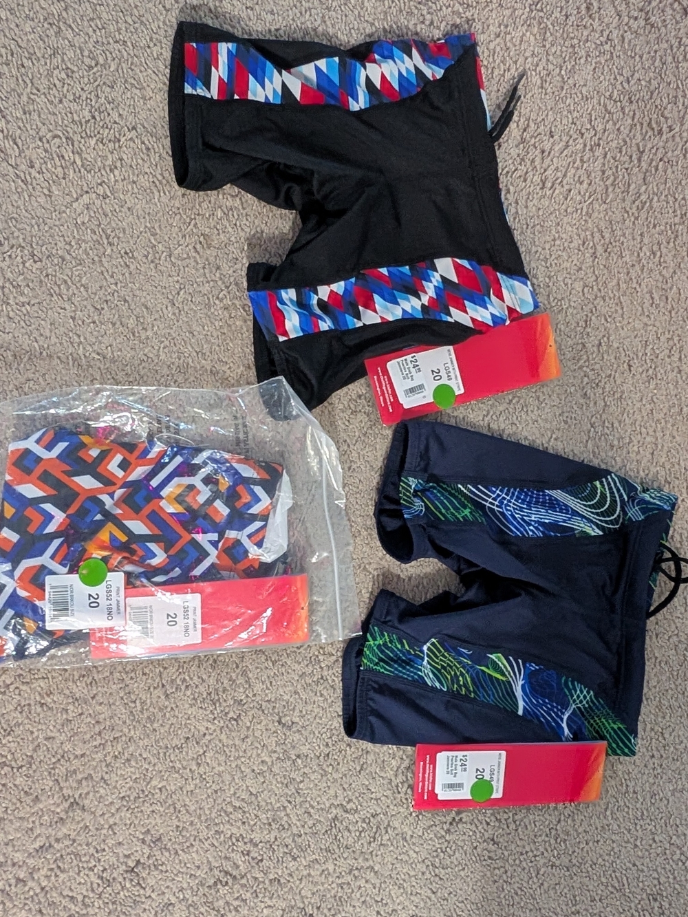 Boys' Swim Jammers, Size 20 - Lot Of 3